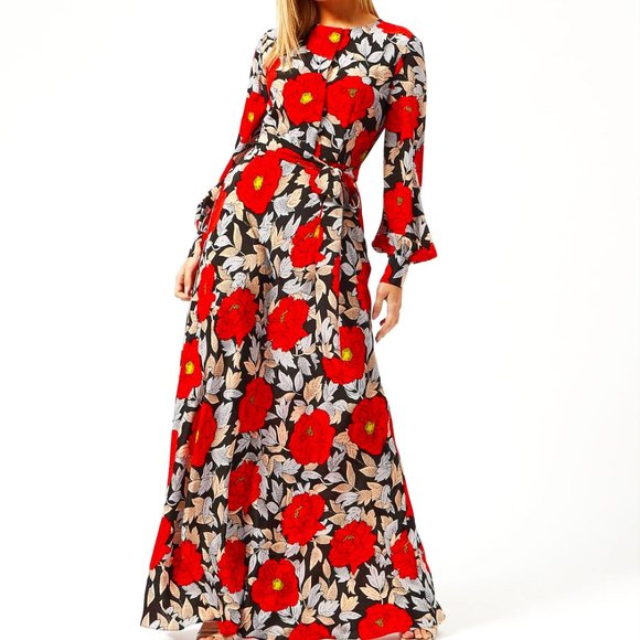 Diane von Furstenberg Waist Tie Maxi Dress - Picture 1 of 8
